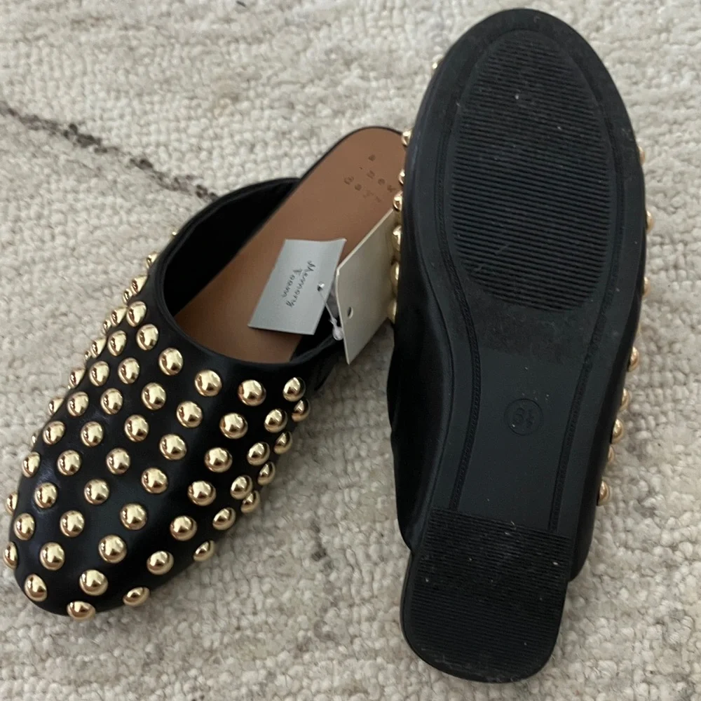 A New Day Channing  Black and Gold Studded Women's Mules - Picture 6 of 6